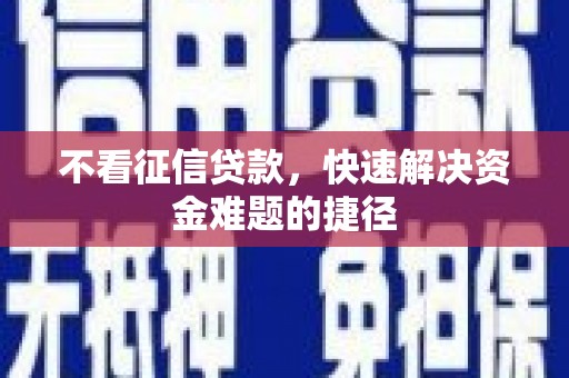 布袋不看征信贷款，快速解决资金难题的捷径