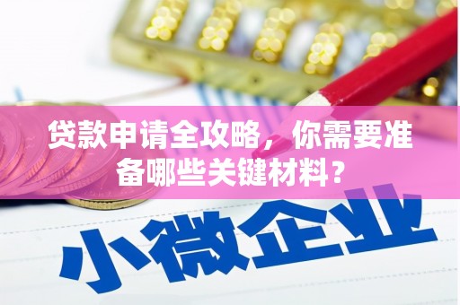 布袋贷款申请全攻略，你需要准备哪些关键材料？