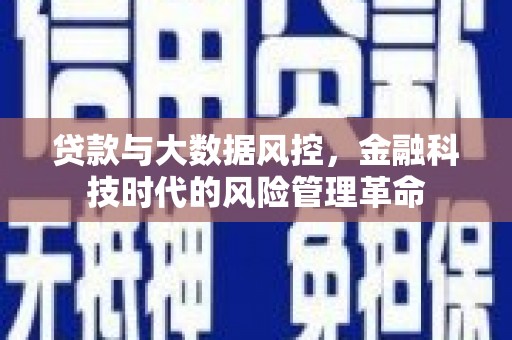 布袋贷款与大数据风控，金融科技时代的风险管理革命