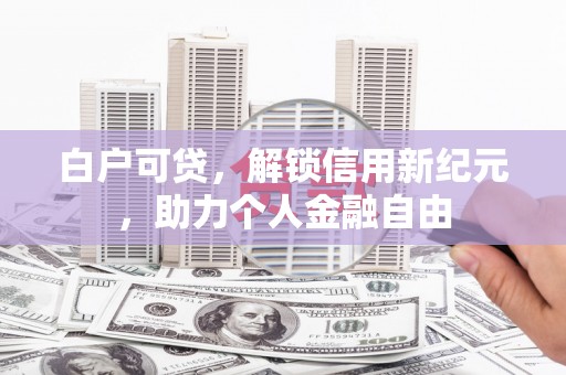布袋白户可贷，解锁信用新纪元，助力个人金融自由