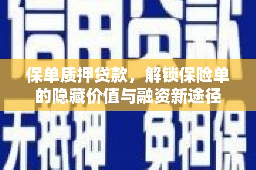 布袋保单质押贷款，解锁保险单的隐藏价值与融资新途径