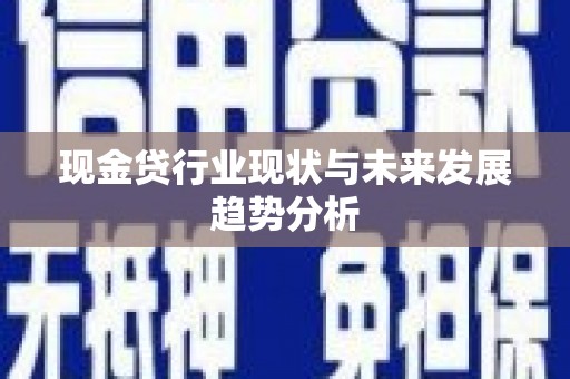 布袋现金贷行业现状与未来发展趋势分析