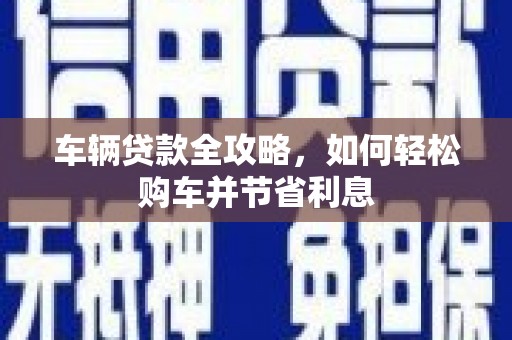 布袋车辆贷款全攻略，如何轻松购车并节省利息