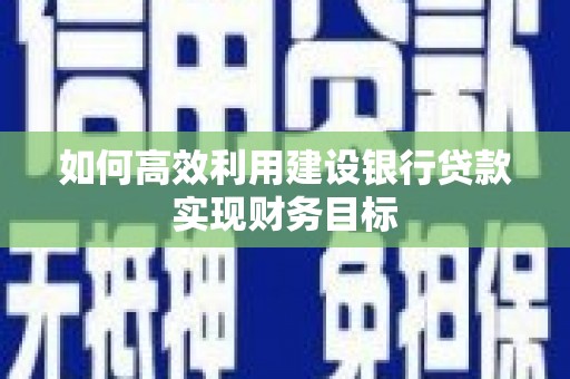 布袋如何高效利用建设银行贷款实现财务目标