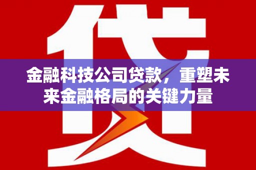 布袋金融科技公司贷款，重塑未来金融格局的关键力量
