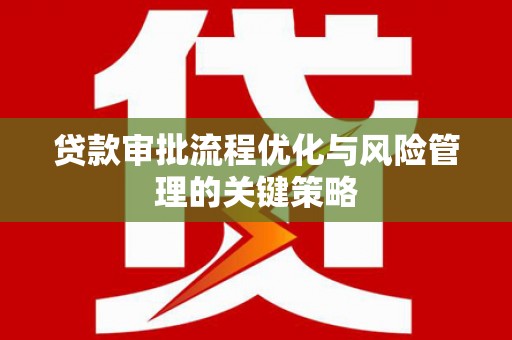 布袋贷款审批流程优化与风险管理的关键策略