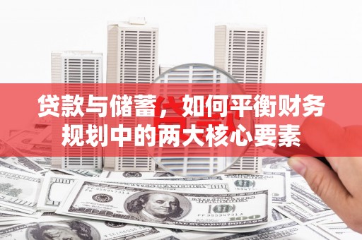 布袋贷款与储蓄，如何平衡财务规划中的两大核心要素