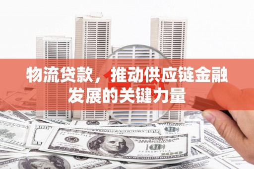 布袋物流贷款，推动供应链金融发展的关键力量
