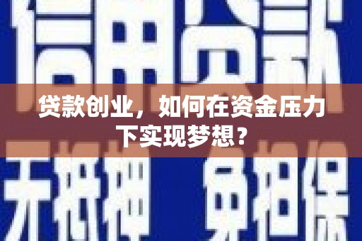 布袋贷款创业，如何在资金压力下实现梦想？