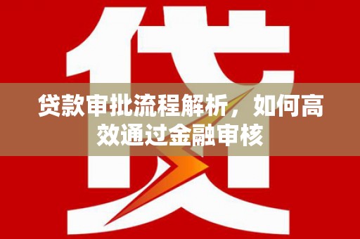 布袋贷款审批流程解析，如何高效通过金融审核