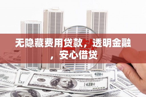 布袋无隐藏费用贷款，透明金融，安心借贷