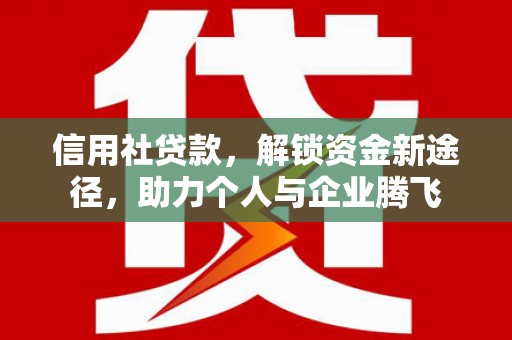 布袋信用社贷款，解锁资金新途径，助力个人与企业腾飞