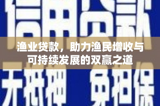 布袋渔业贷款，助力渔民增收与可持续发展的双赢之道
