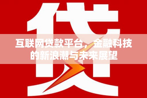 布袋互联网贷款平台，金融科技的新浪潮与未来展望
