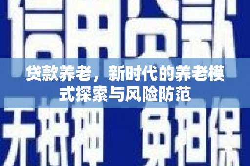 布袋贷款养老，新时代的养老模式探索与风险防范