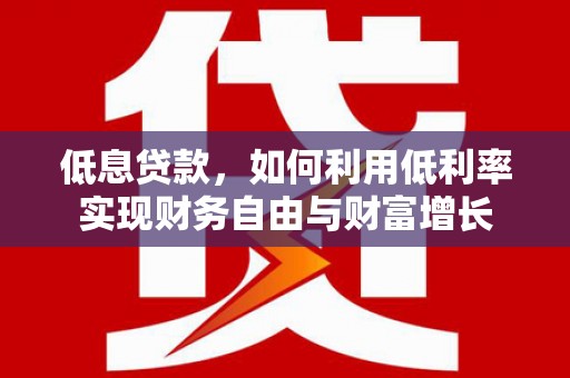 布袋低息贷款，如何利用低利率实现财务自由与财富增长