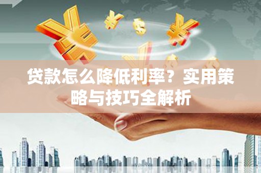布袋贷款怎么降低利率？实用策略与技巧全解析